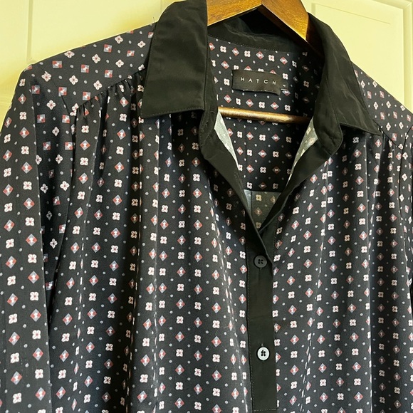 HATCH Long Sleeve Collared Short Maternity Dress Dark Navy Print 2/ Medium - Picture 6 of 8